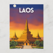 Laos Travel Poster Briefkaart (Voorkant)