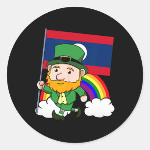 Laos Trots op Lao Laotiaanse Vlag St. Patricks Dag Ronde Sticker