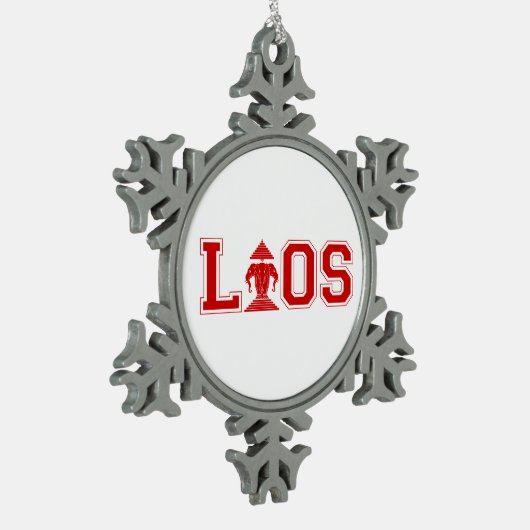 LAOS UNIVERSITEIT TIN SNEEUWVLOK ORNAMENT (Links)