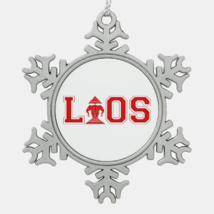 LAOS UNIVERSITEIT TIN SNEEUWVLOK ORNAMENT