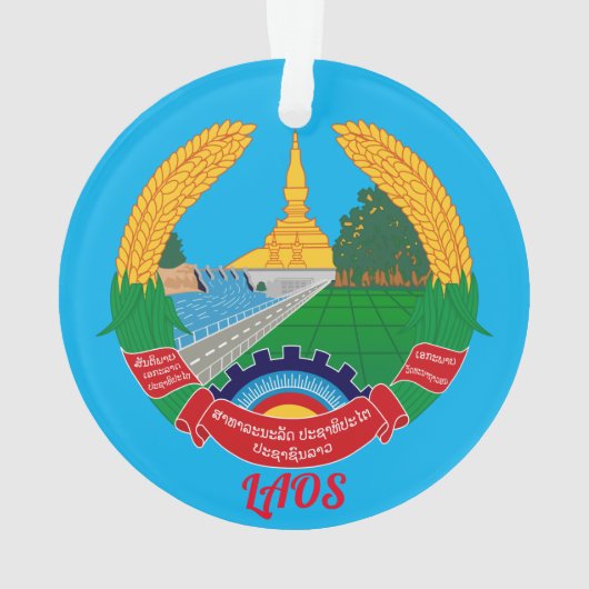 Laos Vacation Acrylic kerstversiering Ornament (achterkant)