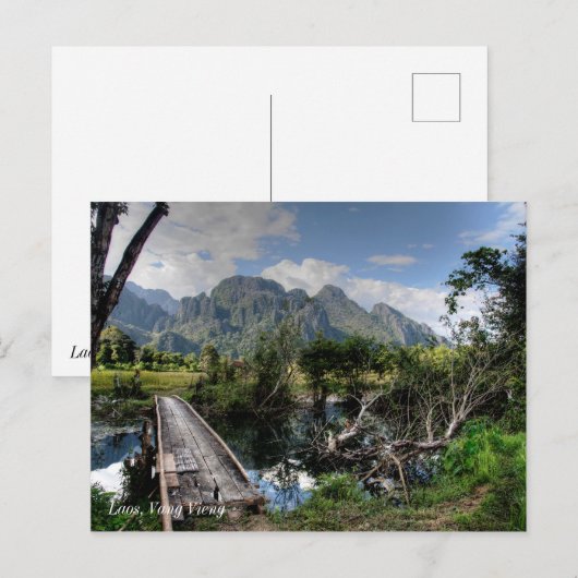 Laos, Vang Vieng Briefkaart (Voorkant / Achterkant)