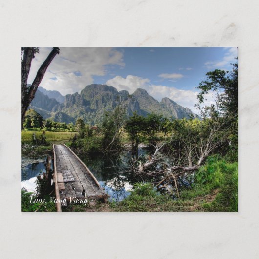 Laos, Vang Vieng Briefkaart (Voorkant)
