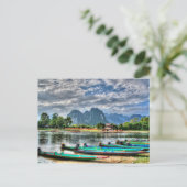 Laos, Vang Vieng, Nam Song River Briefkaart (Staand voorkant)