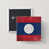 Laos Vierkante Button 5,1 Cm (Voorkant /achterkant)
