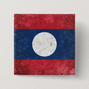 Laos Vierkante Button 5,1 Cm