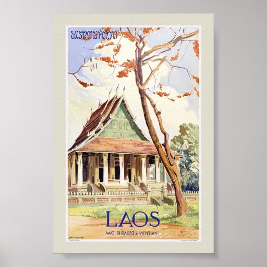 Laos Vintage Reisposter Poster (Voorkant)