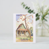 Laos Vintage Travel Poster Briefkaart (Staand voorkant)