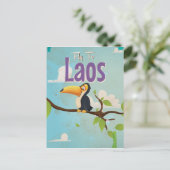 Laos Vintage vakantieposter Briefkaart (Staand voorkant)