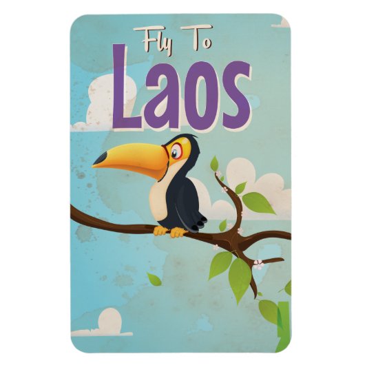 Laos Vintage vakantieposter Magneet (Verticaal)