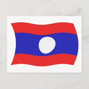 Laos Vlag Ansichtkaart Briefkaart