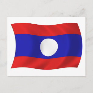 Laos Vlag Ansichtkaart Briefkaart