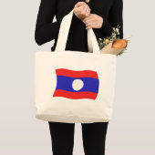 Laos Vlag Boodschappentas Grote Tote Bag (Voorkant (product))