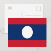Laos - Vlag - Briefkaart (Voorkant / Achterkant)
