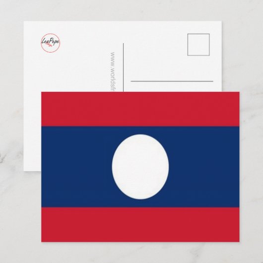 Laos - Vlag - Briefkaart (Voorkant / Achterkant)
