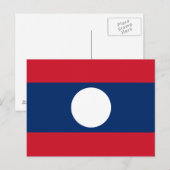 Laos Vlag Briefkaart (Voorkant / Achterkant)