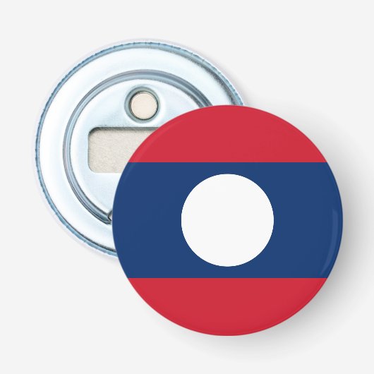 Laos Vlag Button Flesopener (Voorkant)