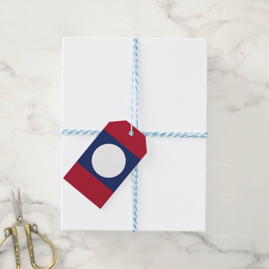 Laos vlag cadeaulabel (Met Touw)