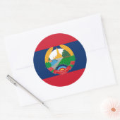 Laos Vlag & Embleem, Vlag van Laos Ronde Sticker (Envelop)