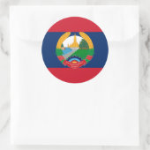 Laos Vlag & Embleem, Vlag van Laos Ronde Sticker (Tas)