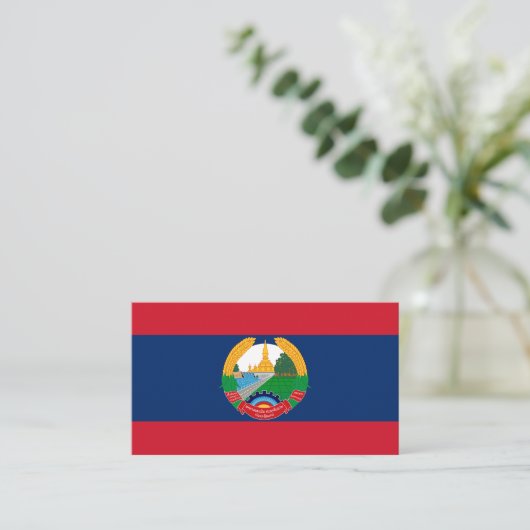 Laos Vlag & Embleem, Vlag van Laos Visitekaartje (Staand voorkant)