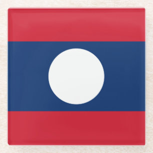 Laos Vlag Glazen Onderzetter
