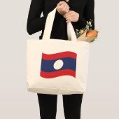 Laos Vlag Golft Grote Tote Bag (Voorkant (product))
