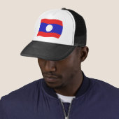 Laos Vlag Hoed Trucker Pet (In situ)