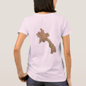 Laos Vlag + Kaart + Tekst T-Shirt (Achterkant)