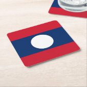 Laos Vlag Kartonnen Onderzetters (Schuin)