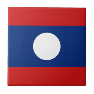 Laos Vlag Keramische Tegel Tegeltje