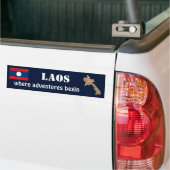 Laos Vlag + Landkaart Bumpersticker (Op Truck)