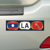 Laos Vlag Landkaart Code Bumpersticker (Op auto)