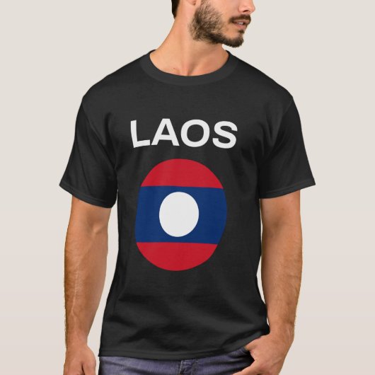 Laos Vlag Modern T-shirt (Voorkant)