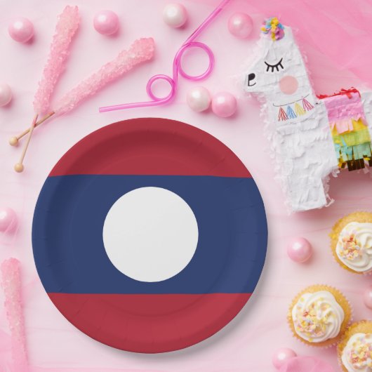 Laos vlag papieren bordje (Feest)