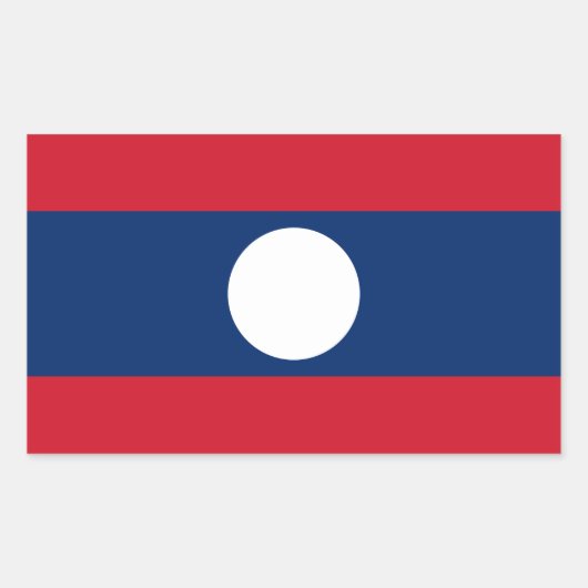 Laos Vlag Rechthoekige Sticker (Voorkant)
