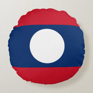 Laos Vlag Rond Kussen