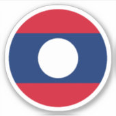 Laos Vlag Ronde Sticker (Voorkant)