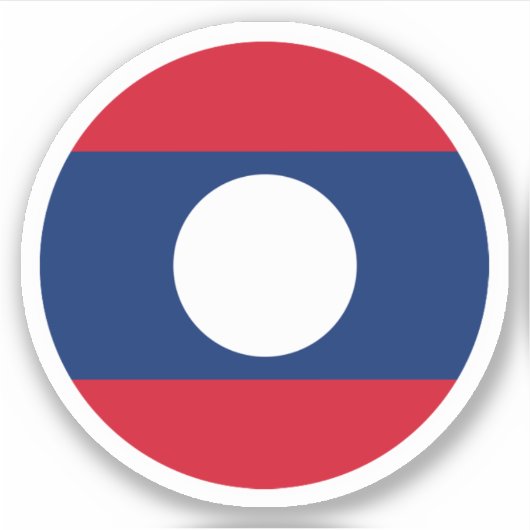 Laos Vlag Ronde Sticker (Voorkant)