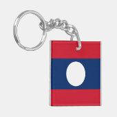 Laos Vlag Sleutelhanger (Voorkant Links)