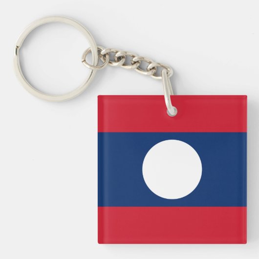 Laos Vlag Sleutelhanger (Voorkant)