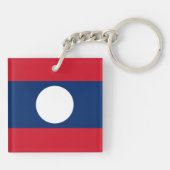 Laos Vlag Sleutelhanger (Achterkant)