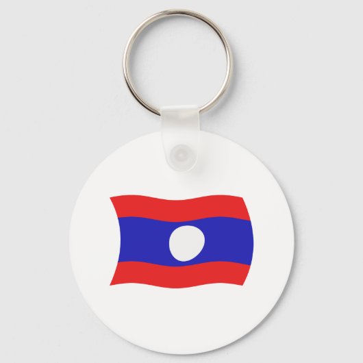 Laos Vlag Sleutelhanger (Voorkant)