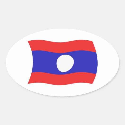 Laos Vlag Sticker (Voorkant)