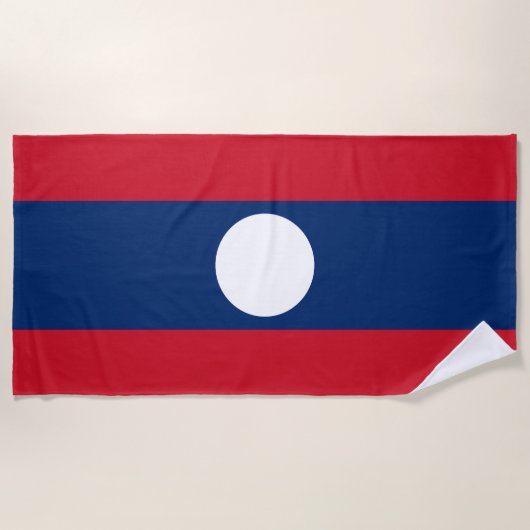 Laos Vlag Strandlaken (Voorkant)