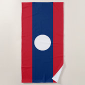 Laos Vlag Strandlaken (Voorkant)