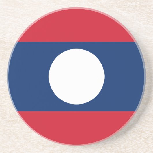 Laos Vlag Zandsteen Onderzetter (Voorkant)