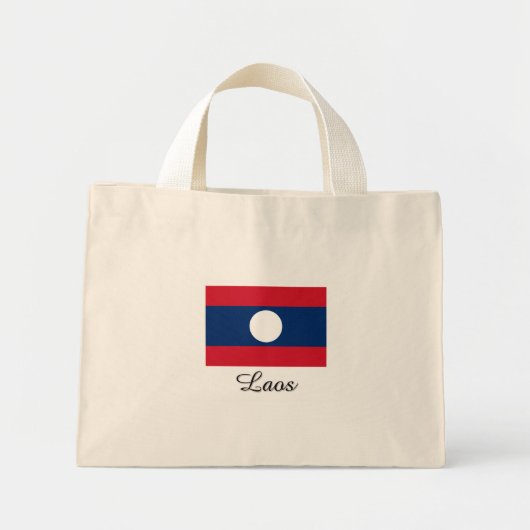 Laos-vlaggenontwerp Mini Tote Bag (Voorkant)