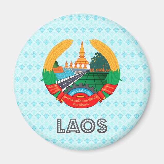 Laos Wapen Magneet (Voorkant)