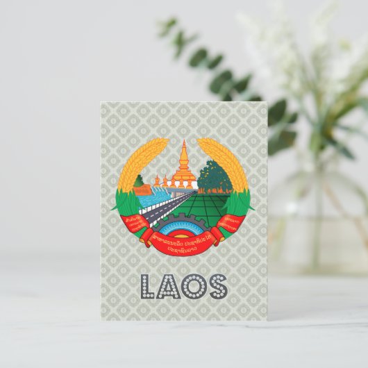 Laos-wapenschild Briefkaart (Staand voorkant)